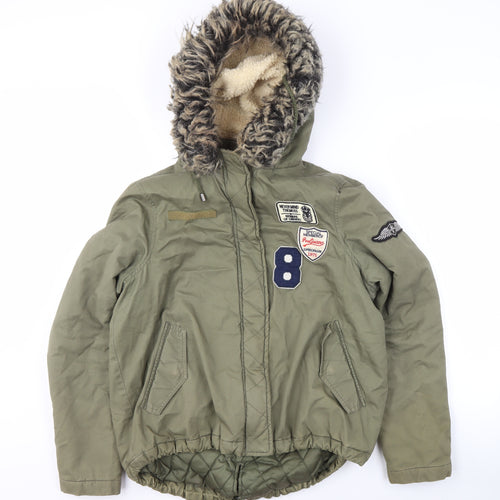 Brave Soul Women's Green Parka Jacket Size 12