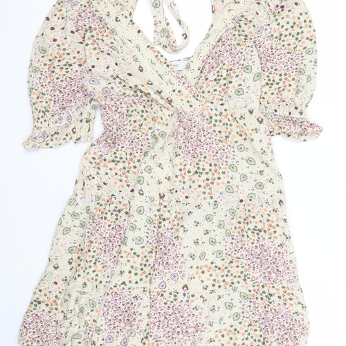 Next Womens Floral Viscose Dress, Multicoloured, Size 8