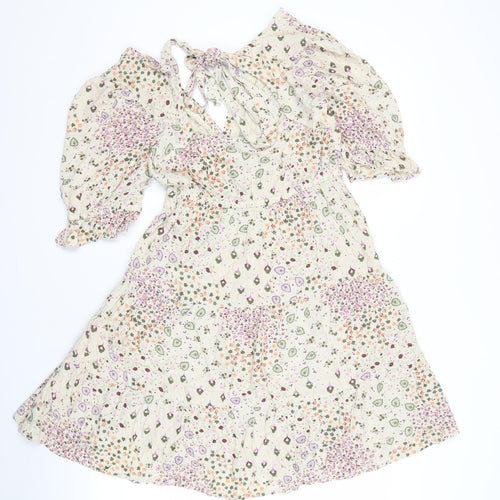 Next Womens Floral Viscose Dress, Multicoloured, Size 8