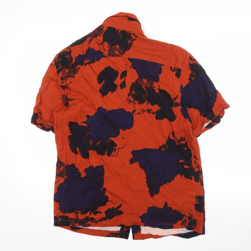 River Island Red Men's M Graphic Print Button-Up Shirt