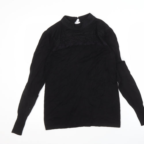 Warehouse Women's Black Size 14 High Neck Blouse