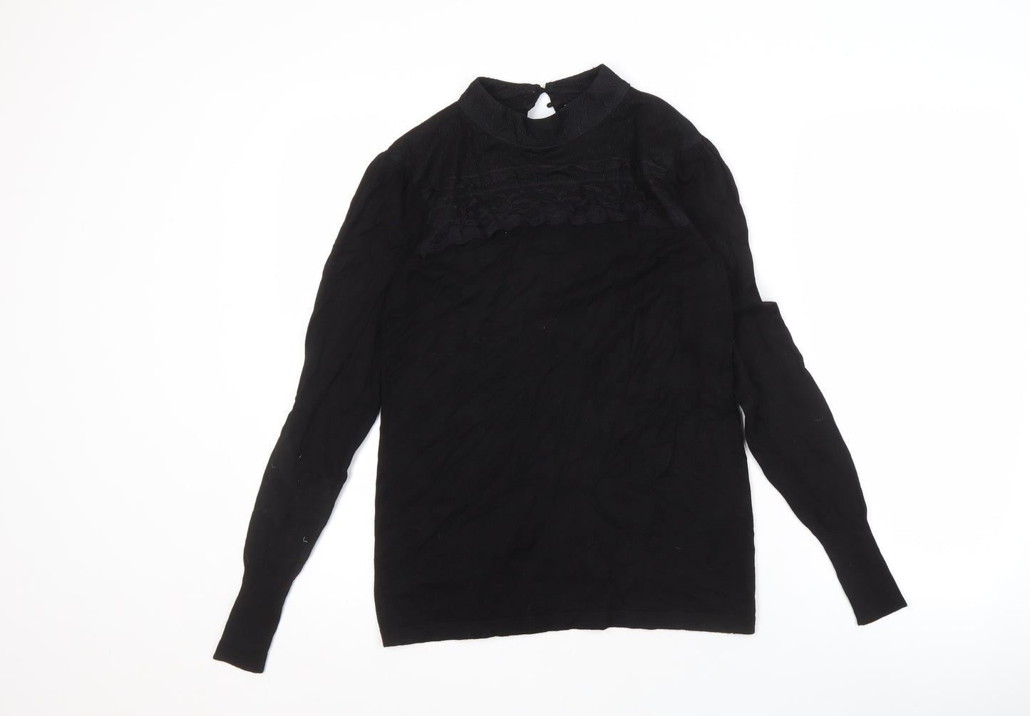 Warehouse Women's Black Size 14 High Neck Blouse
