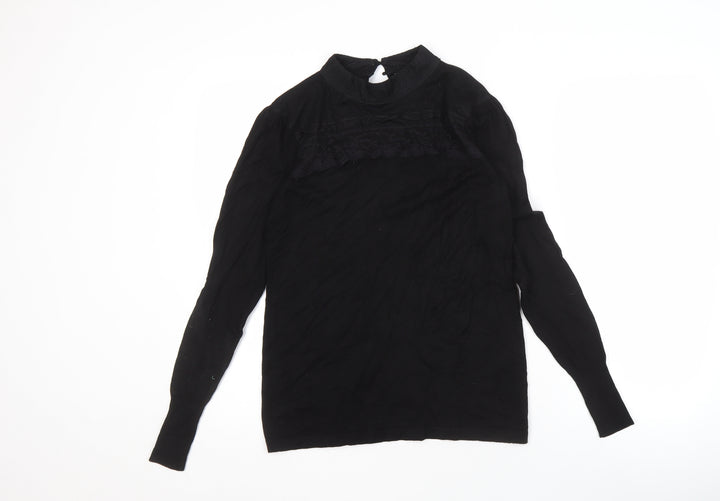 Warehouse Women's Black Size 14 High Neck Blouse