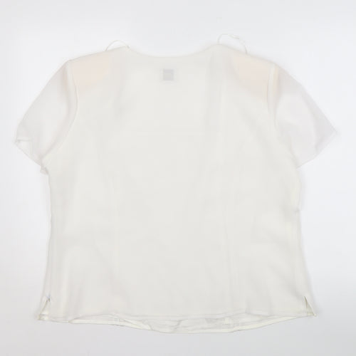 Roman Originals Women's White Sequin Blouse Size 20