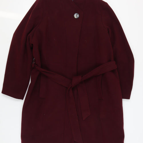 Marks and Spencer Women's Red Belted Overcoat Size 24
