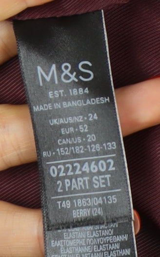 Marks and Spencer Women's Red Belted Overcoat Size 24