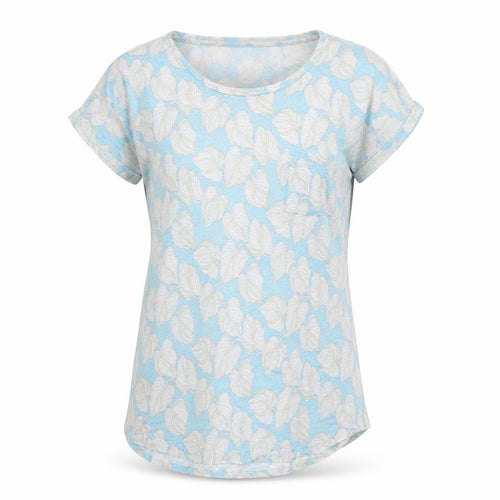 Laura Ashley Women's Blue Floral T-Shirt Size 10