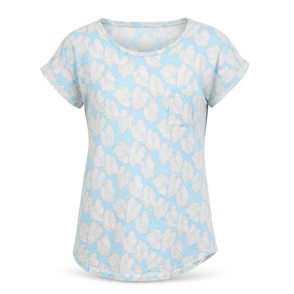 Laura Ashley Women's Blue Floral T-Shirt Size 10