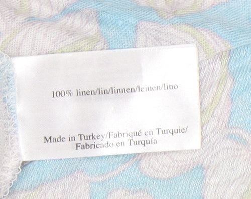 Laura Ashley Women's Blue Floral T-Shirt Size 10