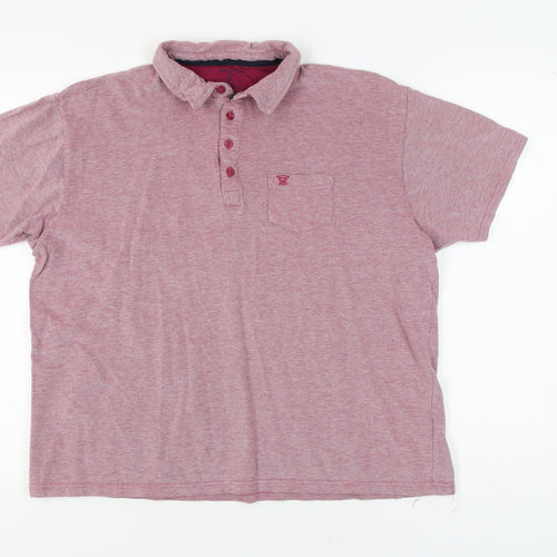 James Pringle Pink Men's Polo - Large, Button Accent