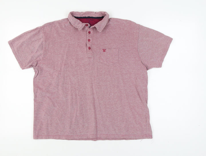 James Pringle Pink Men's Polo - Large, Button Accent