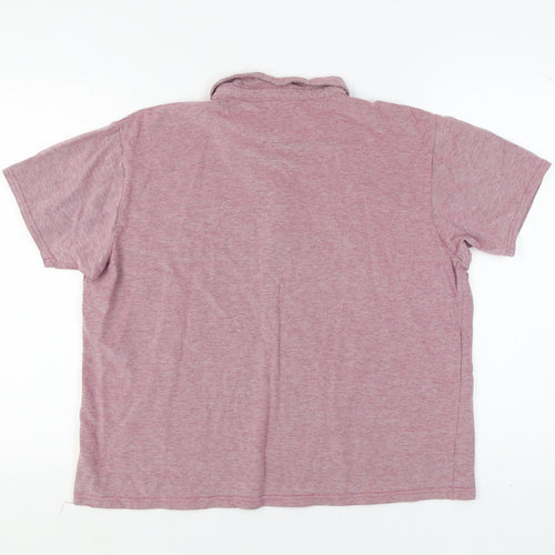 James Pringle Pink Men's Polo - Large, Button Accent