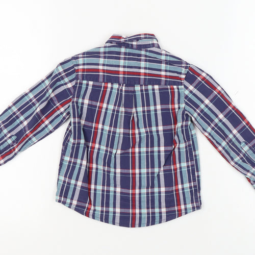 Firetrap Boys Blue Plaid Button-Up Shirt, 4-5 Years, Cotton