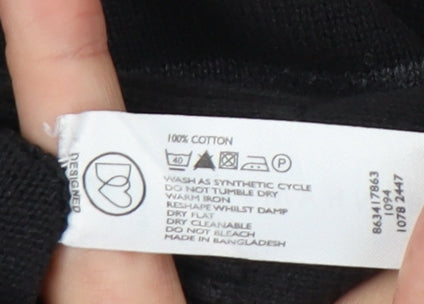 Thomas Nash Mens L Black Striped Pullover Jumper