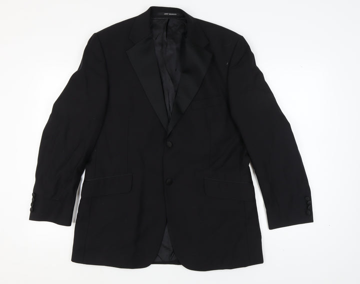 Jeff Banks Men's Black Regular Wool Tuxedo Blazer 42R Formal