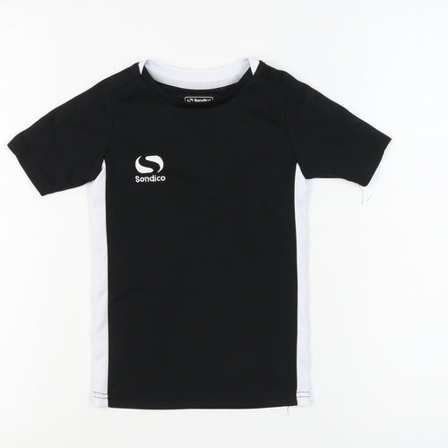 Sondico Boys Black T-Shirt, 3-4 Years, Casual Short Sleeve