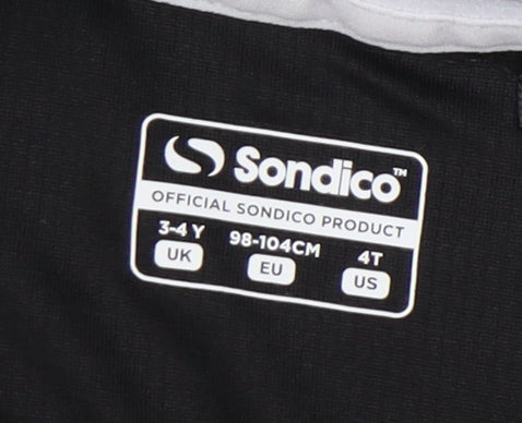 Sondico Boys Black T-Shirt, 3-4 Years, Casual Short Sleeve