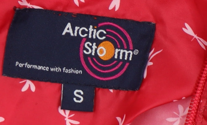 Arctic Storm Women's Red Floral Windbreaker Jacket S