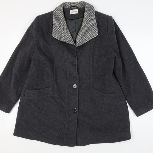 Eastex Women's Grey Wool Cashmere Coat, Size 16, Classic Style