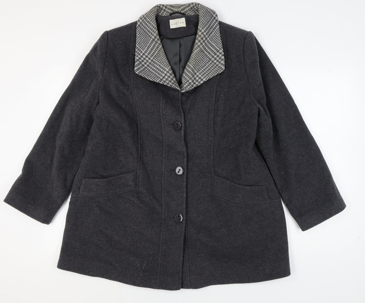 Eastex Women's Grey Wool Cashmere Coat, Size 16, Classic Style