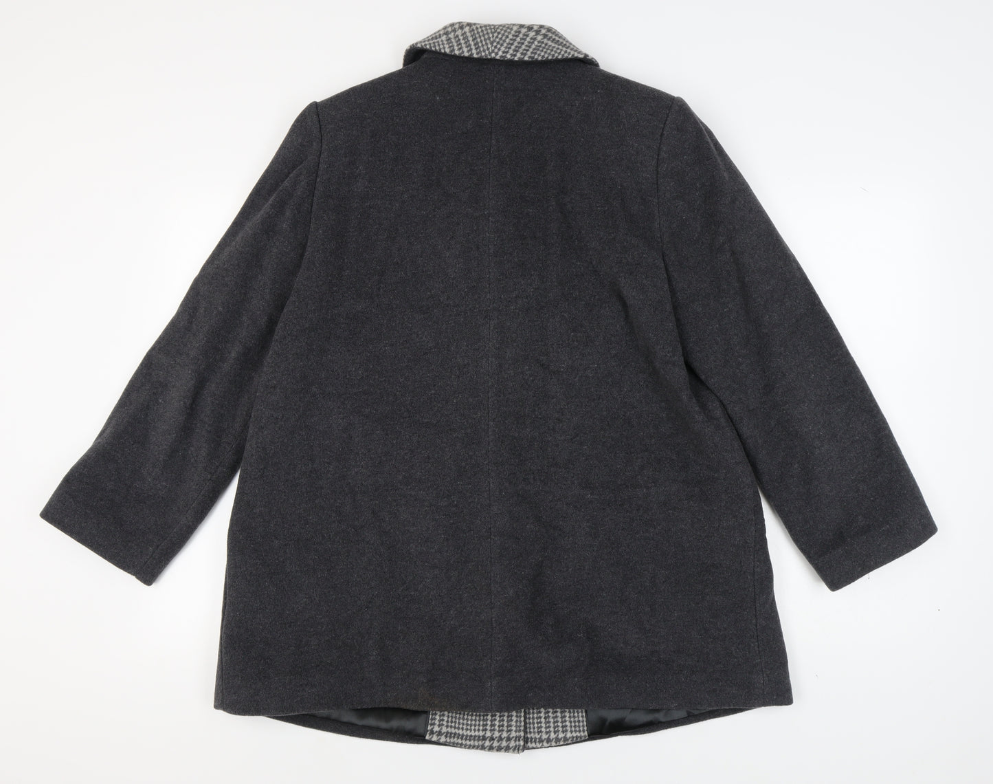 Eastex Women's Grey Wool Cashmere Coat, Size 16, Classic Style