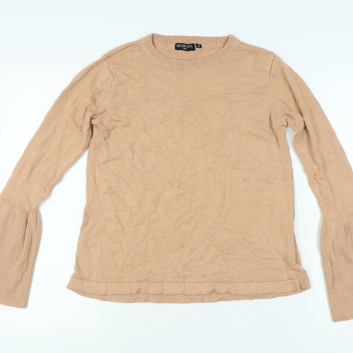 Brave Soul Women's Beige Bell Sleeve Pullover Jumper Size 12
