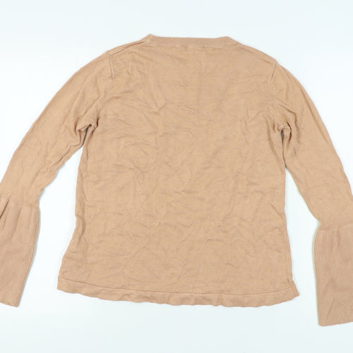 Brave Soul Women's Beige Bell Sleeve Pullover Jumper Size 12