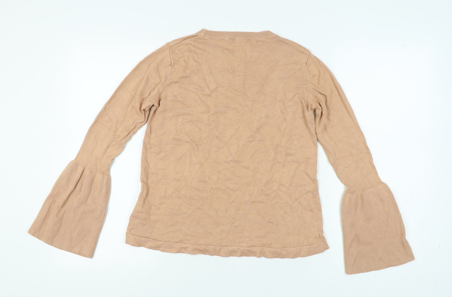 Brave Soul Women's Beige Bell Sleeve Pullover Jumper Size 12