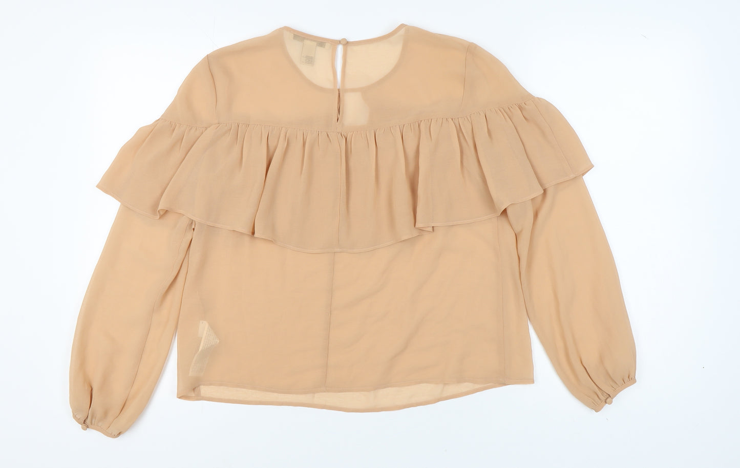 Forever 21 Beige Women's Ruffle Chiffon Blouse M