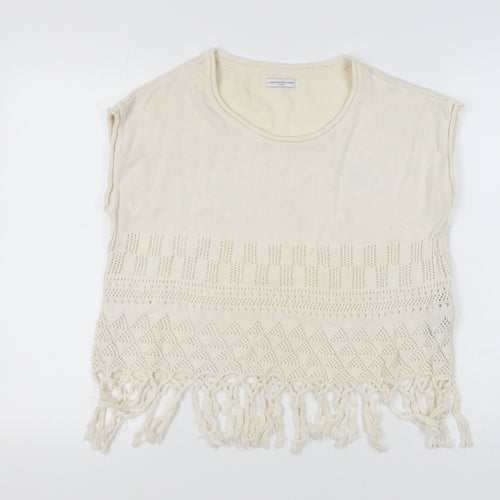 Jacqueline de Yong Women's Beige Sleeveless Pullover L