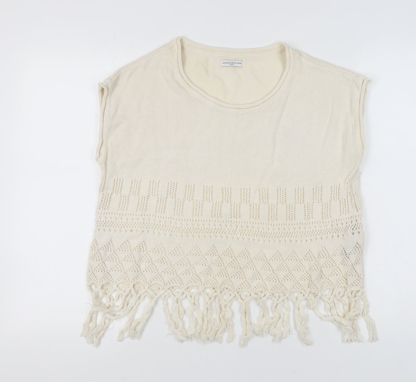 Jacqueline de Yong Women's Beige Sleeveless Pullover L