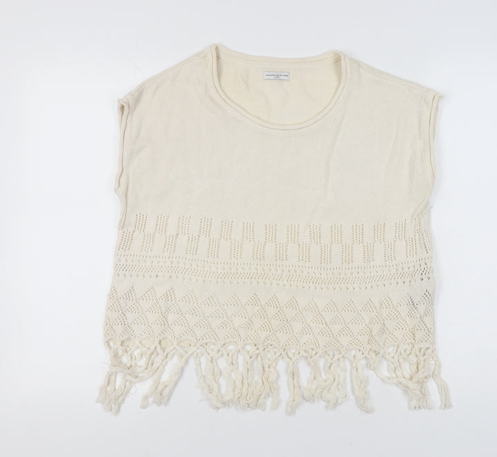 Jacqueline de Yong Women's Beige Sleeveless Pullover L