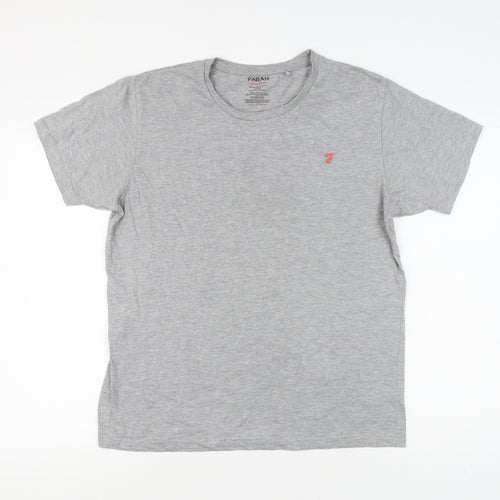 Farah Men's Grey Short Sleeve Crew Neck T-Shirt Size L