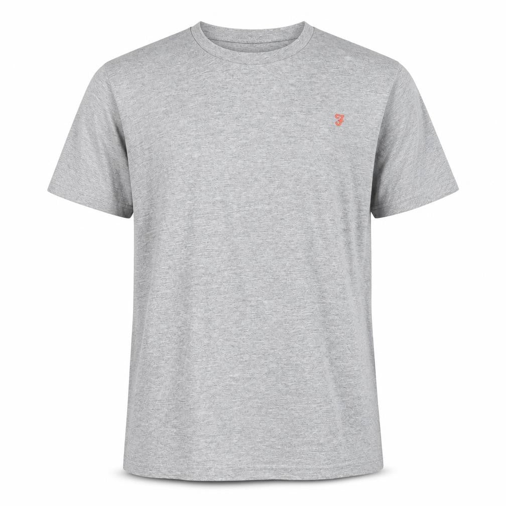 Farah Men's Grey Short Sleeve Crew Neck T-Shirt Size L