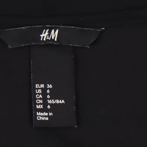 H&M Women's Black Sleeveless V-Neck Dress Size 8