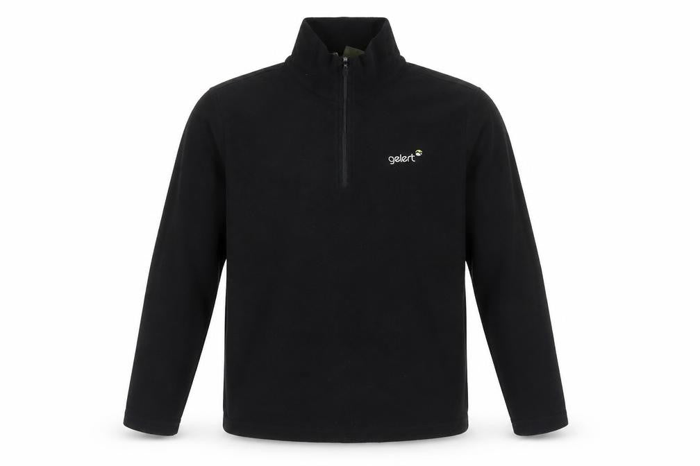 Front view of Gelert Men's Black Fleece Pullover, size S