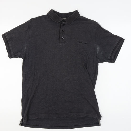 Pierre Cardin Men's Black Polo Shirt Size M