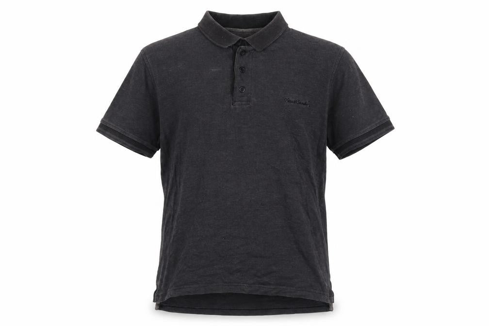 Front view of Pierre Cardin Men's Black Polo Shirt, size M