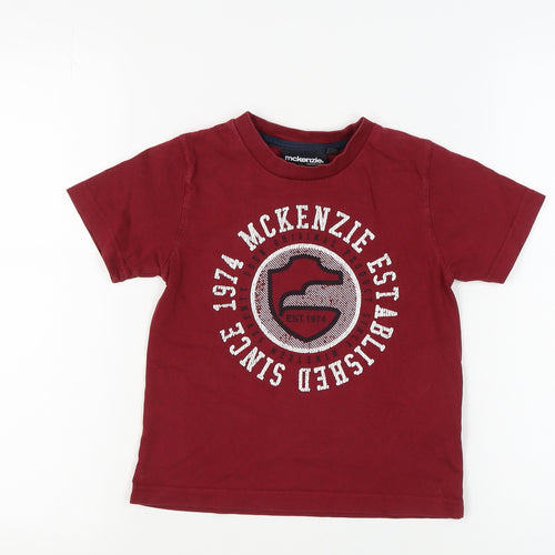 McKenzie Kids Red Graphic Print T-Shirt Size 5-6 Years