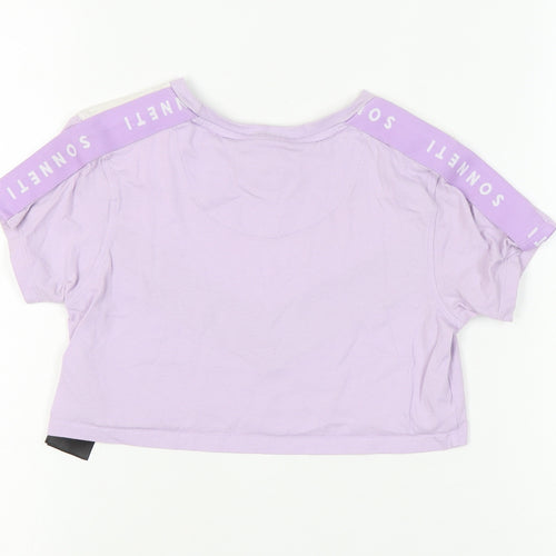 Sonneti Girls Cropped Colourblock T-Shirt in Purple - 10-11 Years