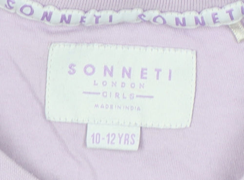 Sonneti Girls Cropped Colourblock T-Shirt in Purple - 10-11 Years