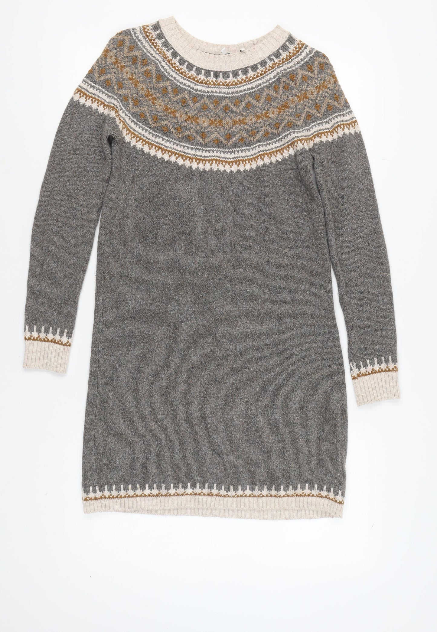 FatFace Women's Grey Jumper Dress, Size 8, Long Sleeve