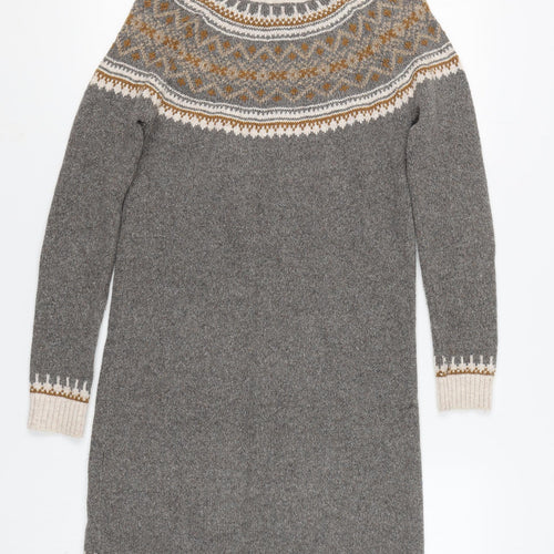 FatFace Women's Grey Jumper Dress, Size 8, Long Sleeve