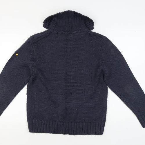 Tom Cat Men's Blue Full Zip Cable-Knit Jumper M