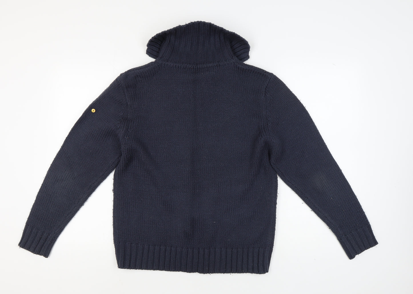Tom Cat Men's Blue Full Zip Cable-Knit Jumper M