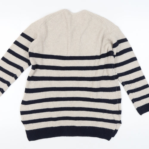 The White Company Women Beige Striped XS Pullover Jumper