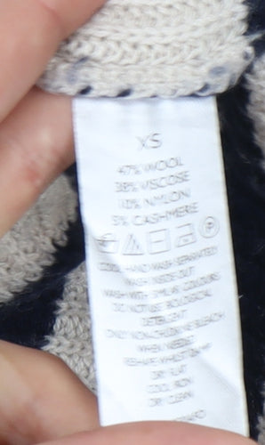 The White Company Women Beige Striped XS Pullover Jumper