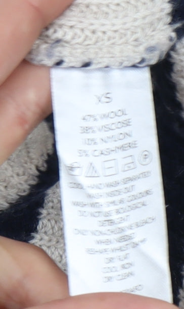 The White Company Women Beige Striped XS Pullover Jumper