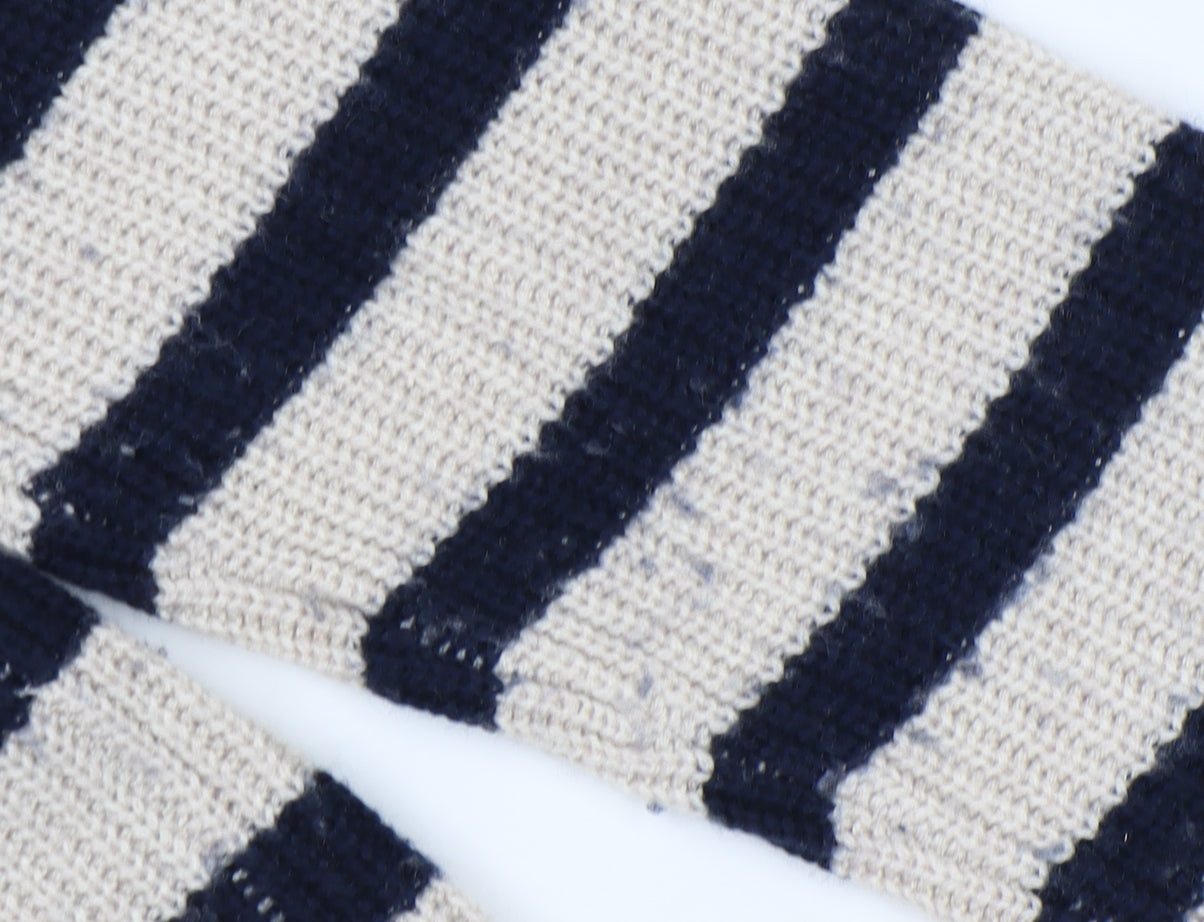 The White Company Women Beige Striped XS Pullover Jumper