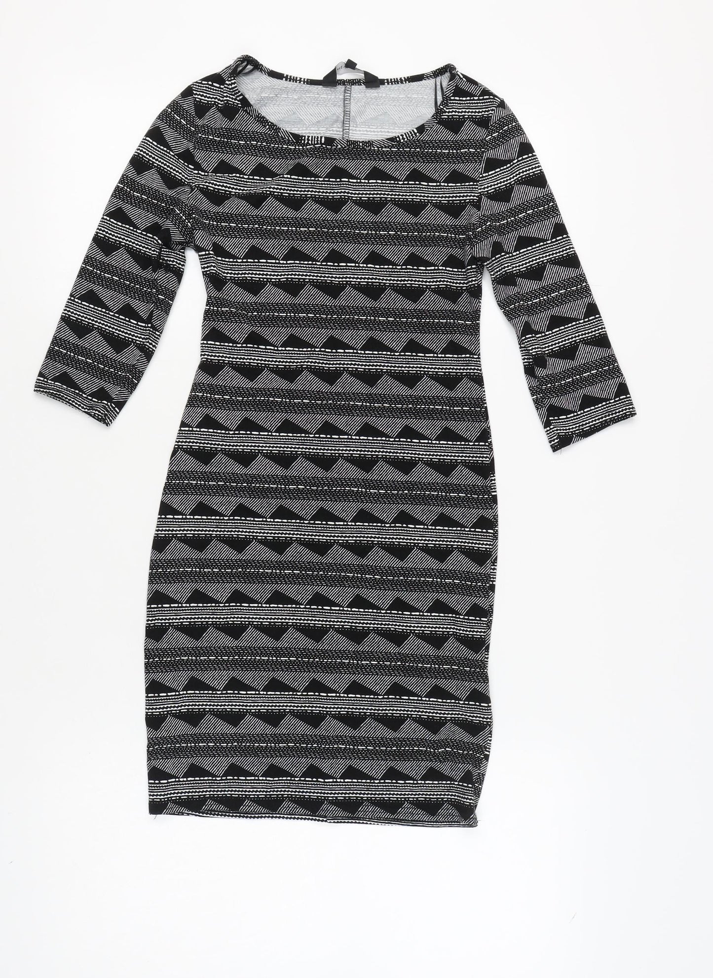 New Look Women’s Black Geometric Pencil Dress Size 10